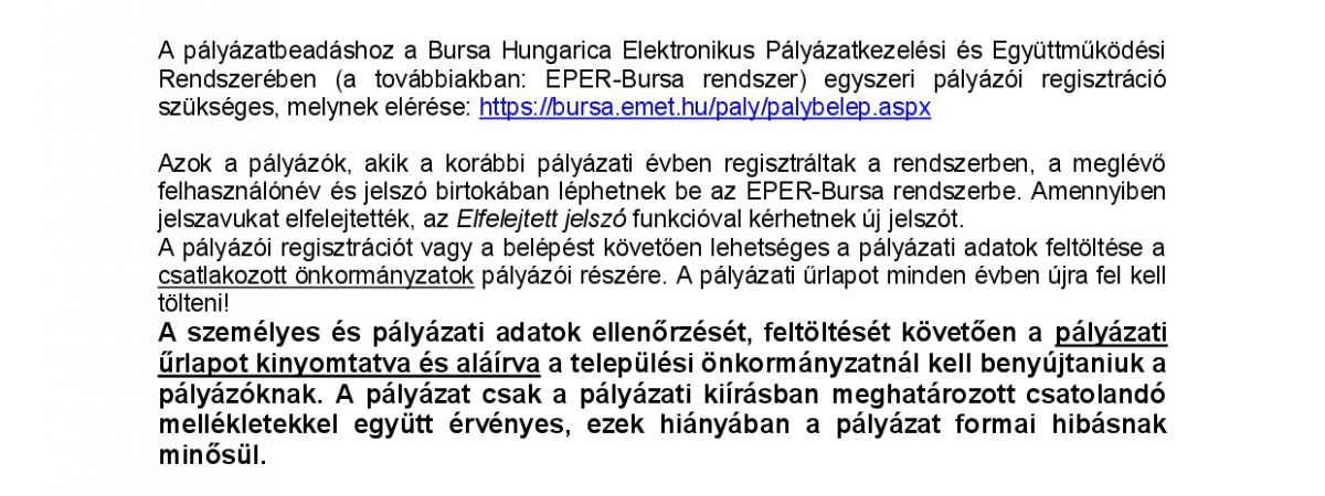 BURSA HUNGARICA - pályázati kiírása