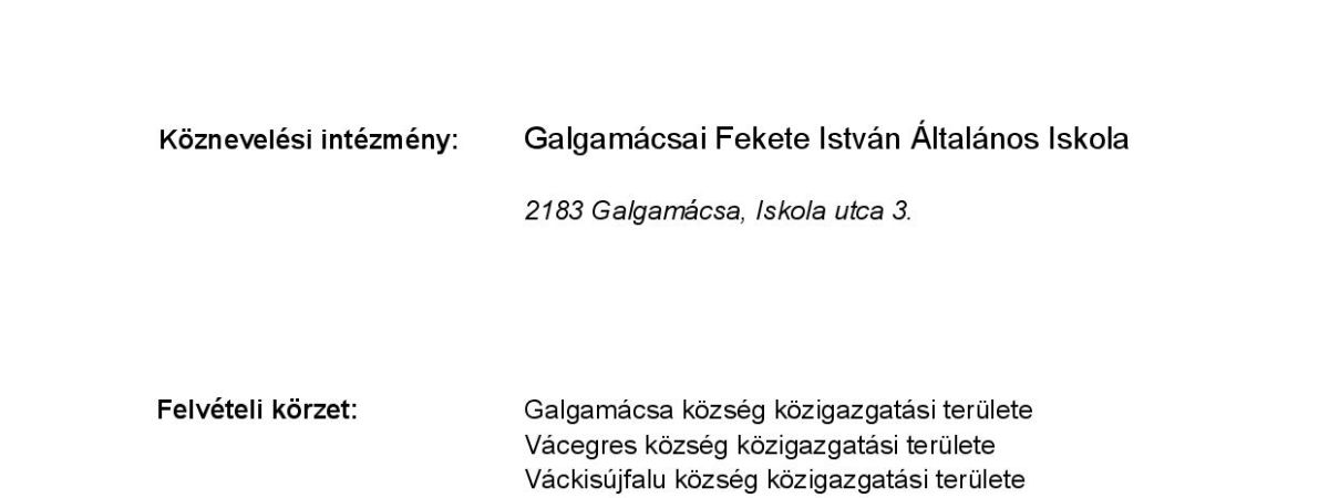 Felvételi körzethatárok