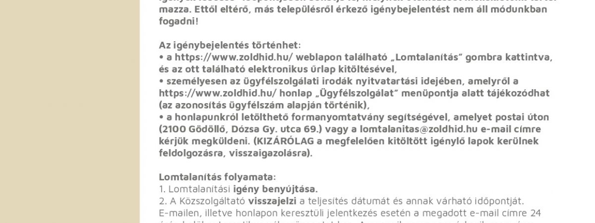 Lomtalanítás 2020.