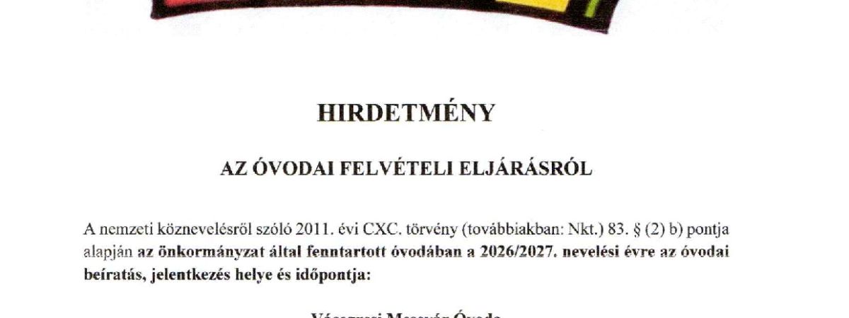 Óvodi beíratkozás