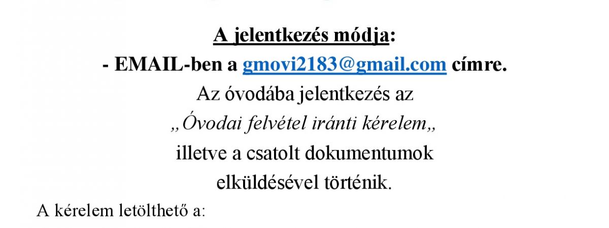 Óvodai beiratkozás